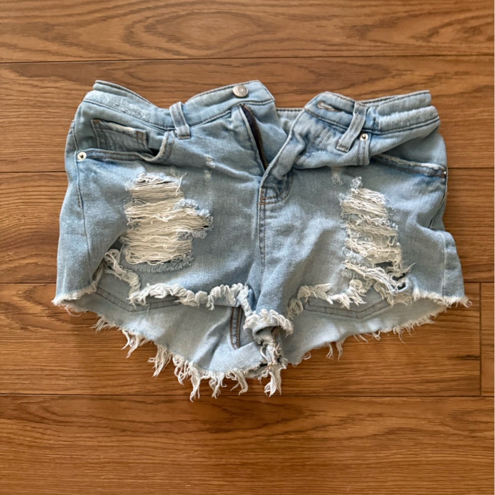 Distressed Denim Shorts